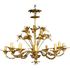 Gilt metal chandelier Gilt metal chandelier
