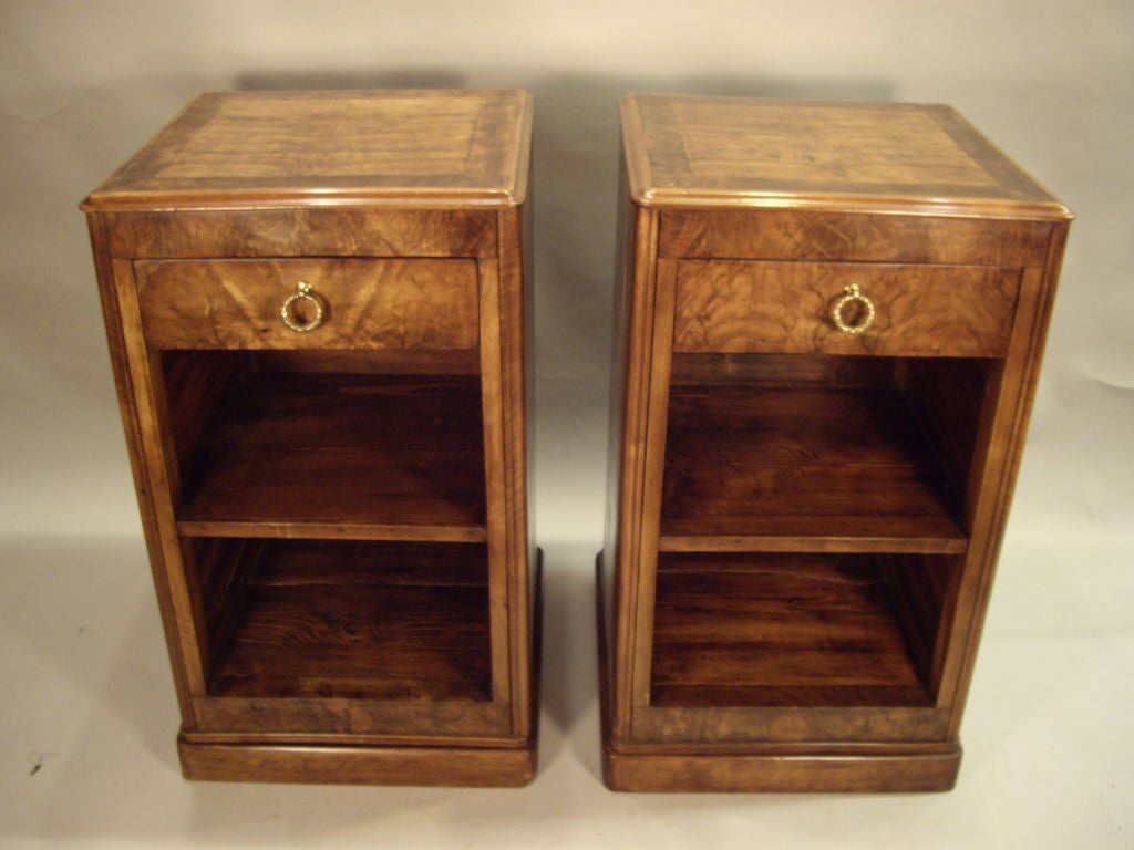 Pair Late 19th c. walnut side tables