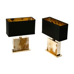 Brass and Horn Table Lamps