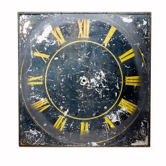 Old Metal Clock Face with Roman Numerals