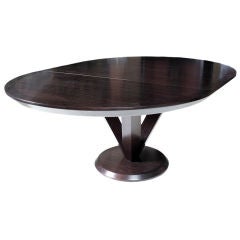 Sculptural Dark Wood Contemporary Dining Table