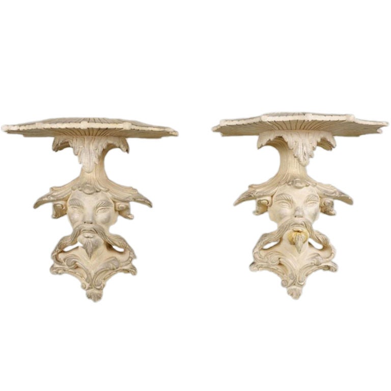 Pair of George III Chinoiserie Wall Brackets