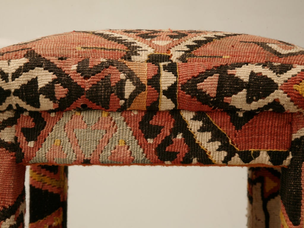 c.1970 Pair of Kilim Upholstered Stools by Karl Mann 5