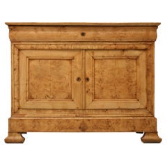 c.1850 French Louis Philippe Book-Matched Burled Elm Buffet