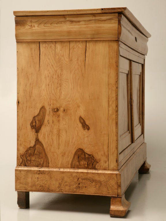 c.1850 French Louis Philippe Book-Matched Burled Elm Buffet
