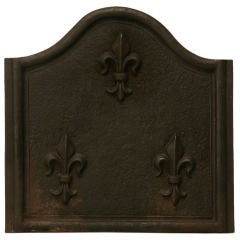 c.1890 French Iron Plaque w/Fleur de Lys