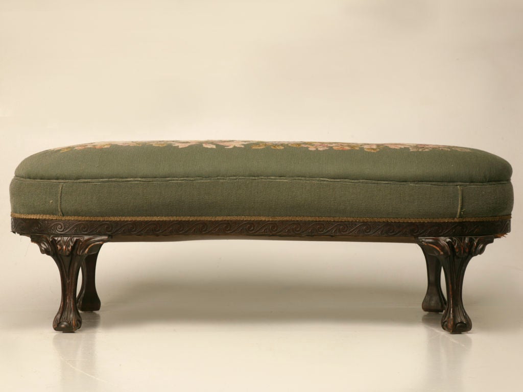 19th Century c.1870 Antique English Chippendale Kidney Shaped Bench