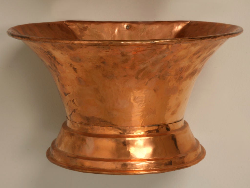 c.1780 Original French Copper Lavabo w/Brass Accents 3