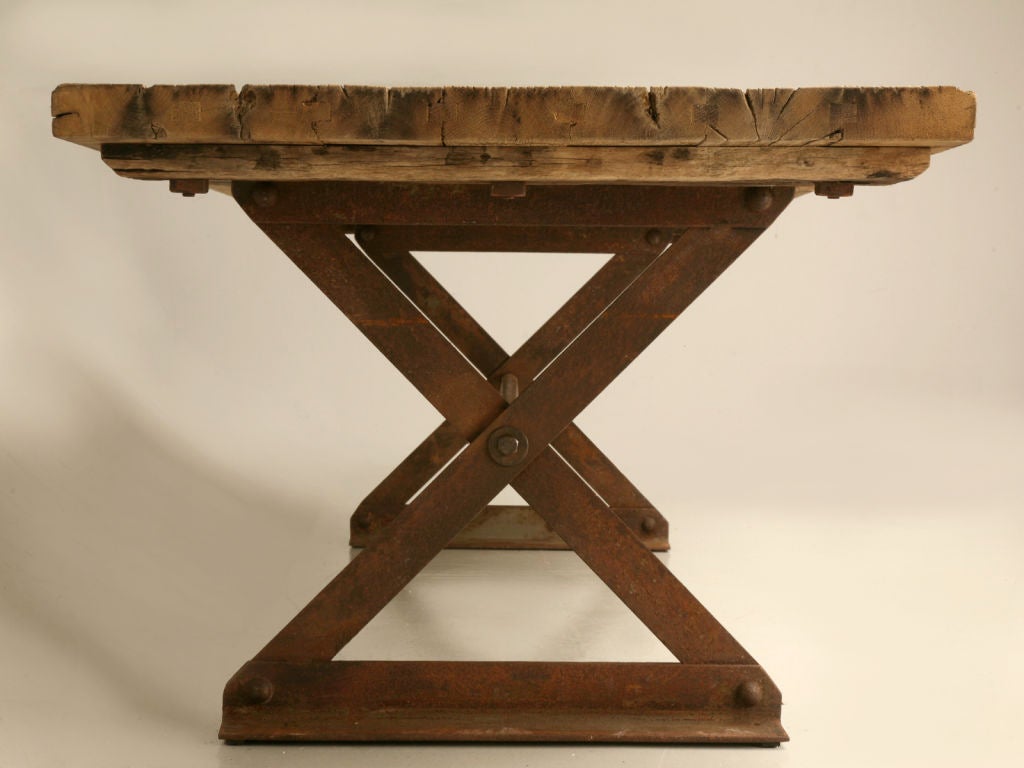 Rustic Steel & French White Oak Farm Table 3