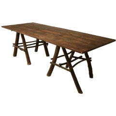 c.1890 French "Black Forest" Rustic Farm Table
