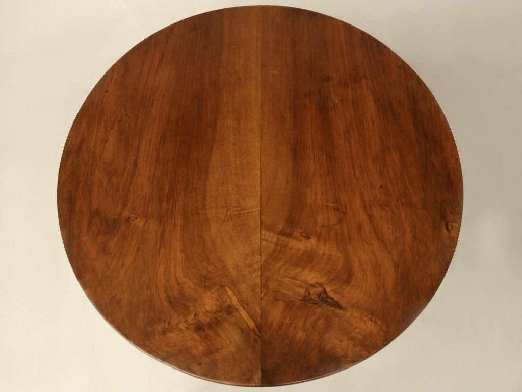 c.1890 English Book-Matched Walnut 2 Board Top Round Table