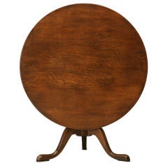 c.1930 Vintage English Oak Tilt-Top Tea Table
