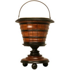 c.1850 Antique Dutch Mahogany Treen Peat Bucket/Wine Cooler