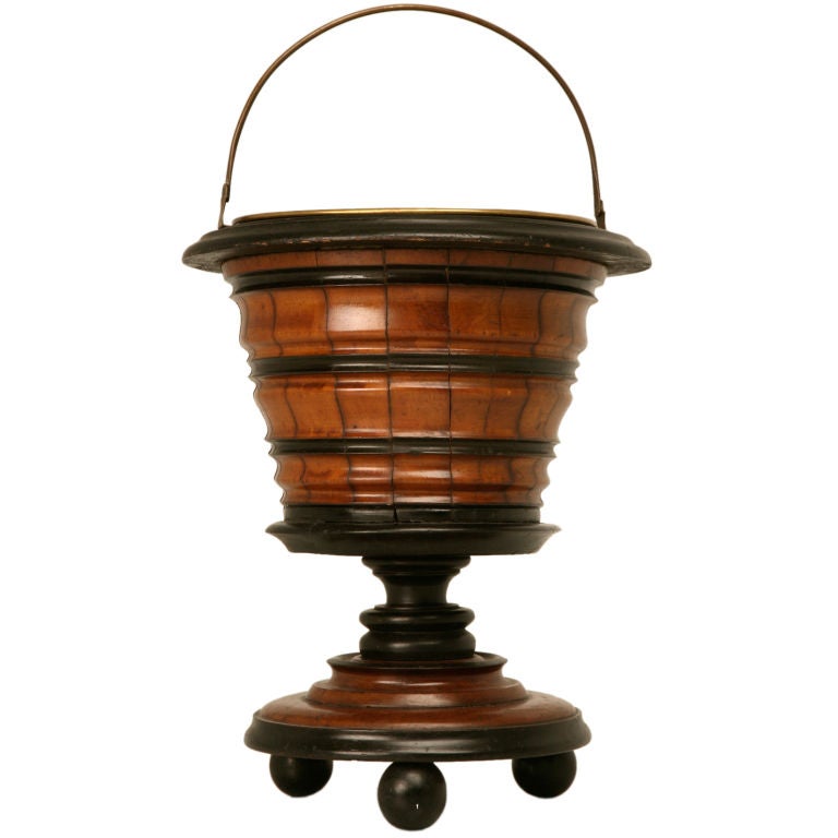 c.1850 Antique Dutch Mahogany Treen Peat Bucket/Wine Cooler