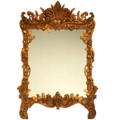 Restored Vintage French Rococo Style Mirror w/Vine Motif
