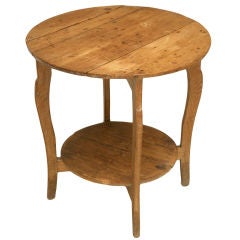 c.1890 Antique English Pine Side/End Table w/Shelf