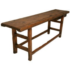 Original 17th Century Rustic Spanish Work Table w/Drawer