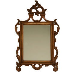 Petite Antique French Hand-Carved Louis XV Style Mirror