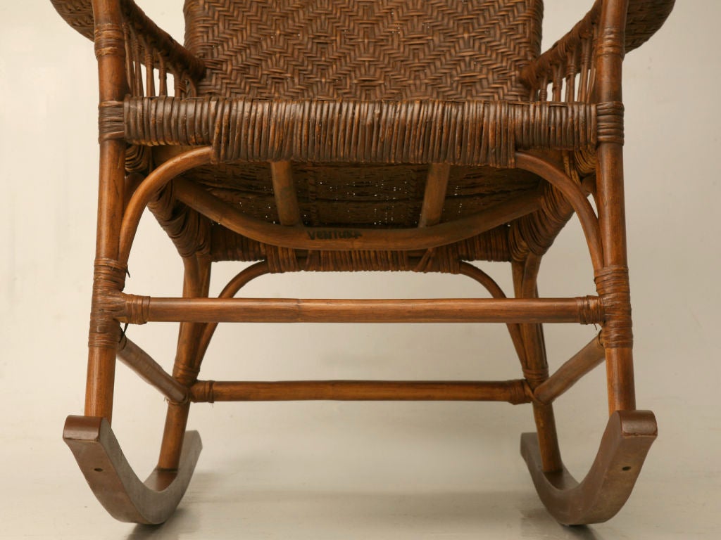 c.1920 American Hickory, Oak & Rattan Rocking Chair 3