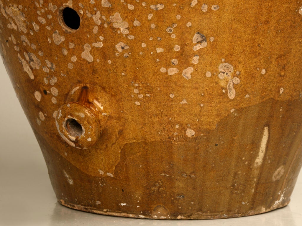Italian Enameled Terracotta Olive Oil Jar from Puglia Region 7