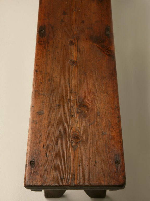 c.1880 Antique English Primitive Pine Farmhouse Bench at 1stDibs
