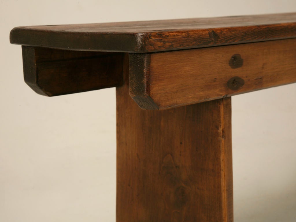 c.1880 Antique English Primitive Pine Farmhouse Bench at 1stDibs
