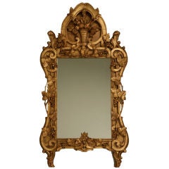 Restored Vintage French Gilt Mirror w/Grapes, Fruit, & Flowers