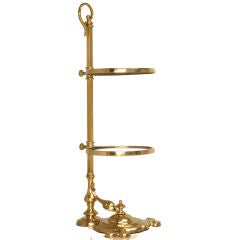 c.1900 Antique English Solid Brass Two-Tier Display Stand