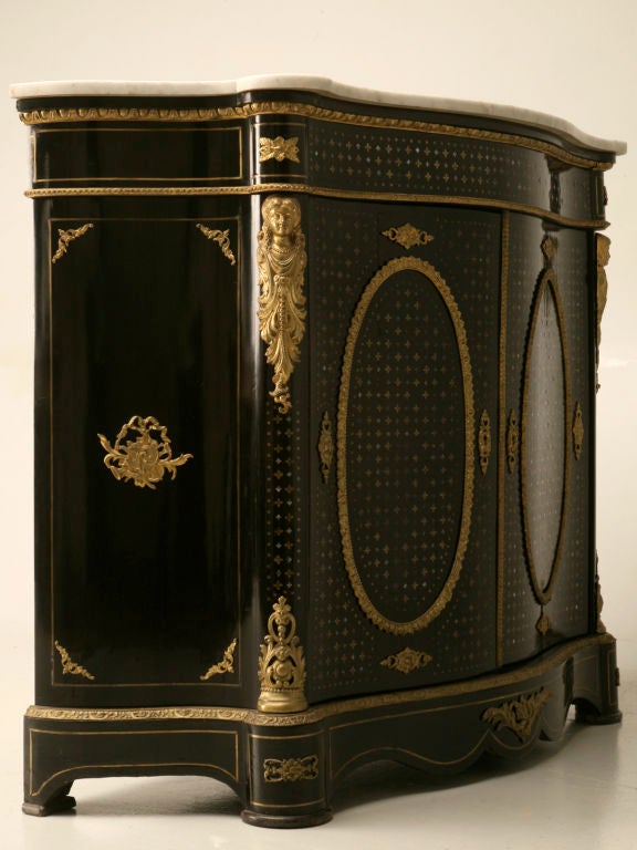 c.1860 Napoleon III Serpentine Buffet w/Mother-of-Pearl & Bronze