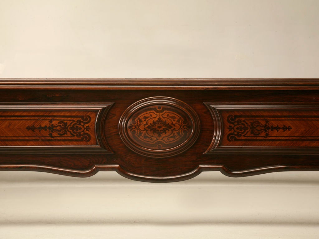 c.1880 Antique Rosewood Dutch Marquetry 3/4 Bed 4