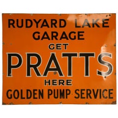 Signage anglais original d'automobiles en émail vitreux datant d'environ 1930