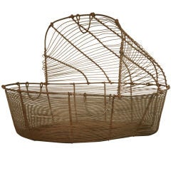c.1900 Antique French Wire Grape Harvester's Basket