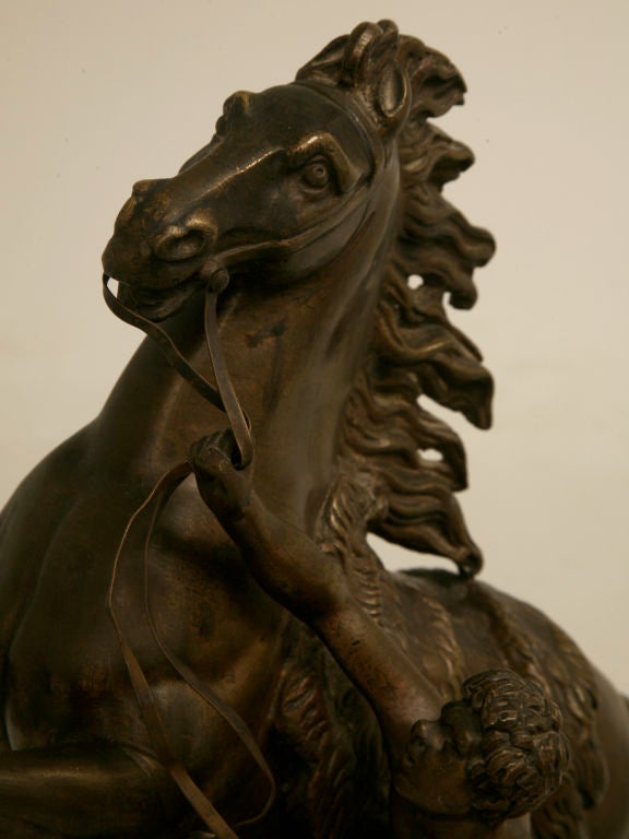 20th Century Antique French Bronze Horse and Lad Figural Relief by Coulston, circa 1890