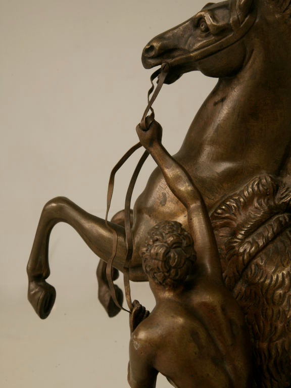 Antique French Bronze Horse and Lad Figural Relief by Coulston, circa 1890 1