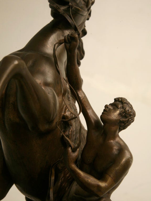 Antique French Bronze Horse and Lad Figural Relief by Coulston, circa 1890 2