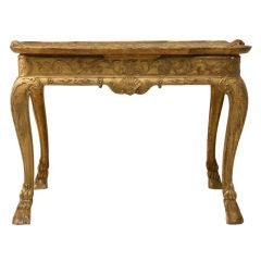 Antique c.1900 Hand-Carved Gilded Spanish Removable Tray Topped Table