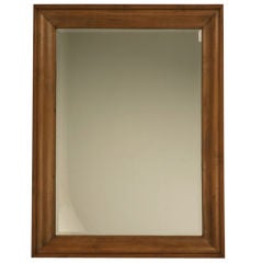 c.1890 Antique English Pine Framed Beveled Mirror
