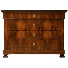 c.1870 Antique French Louis Philippe Book-matched Walnut Commode