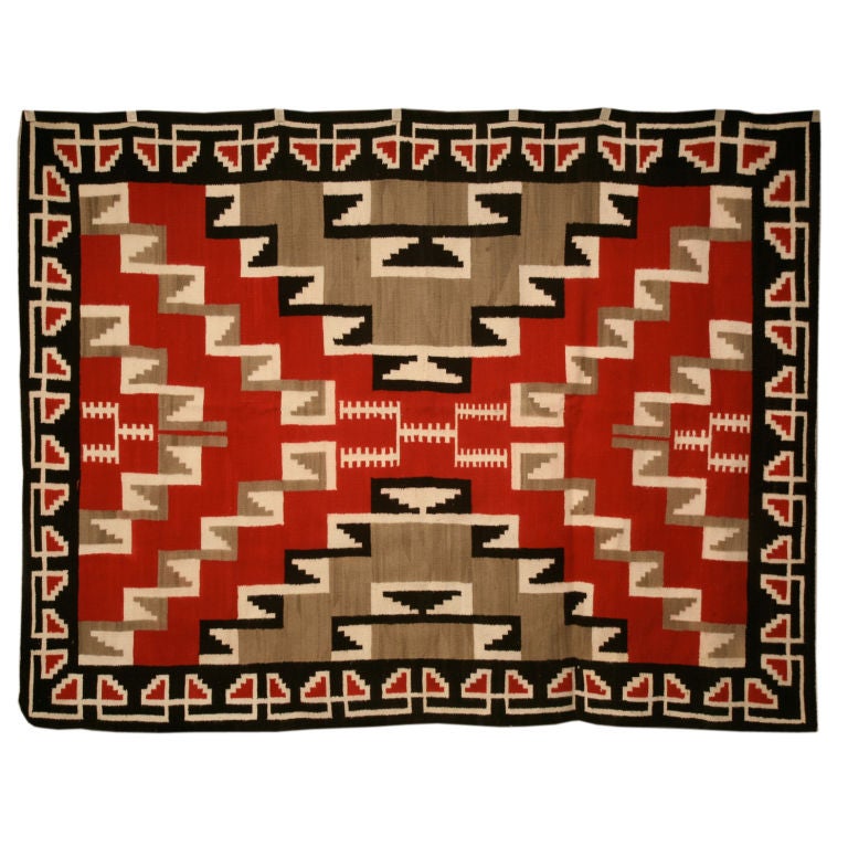 Navajo Ganado Pattern Rug from Klagetoh, Az., circa 1940