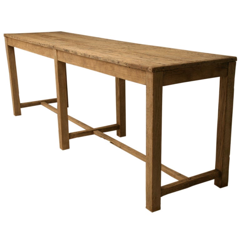 c.1880 Rustic French Solid White Oak Work Table/Island