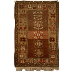 Antique c.1917 Turkish Hand-Woven Earth-Toned 5 X 7' Rug