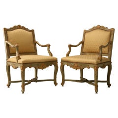 Antique Italian Louis XV Style Armchairs in Original Paint 5