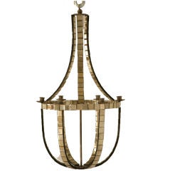 Fabulous Retro French Mirrored 6-Light Chandelier