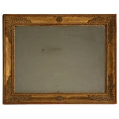 Petite All Original 18th C. Antq French Gilt Framed Sugar Mirror