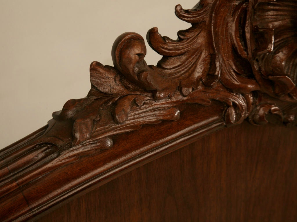 19th Century Breathtaking Carved Antique French Rococo King Size Bed