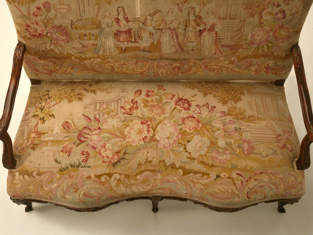 19th Century c.1880 Antique French Louis XV Needlepoint Settee