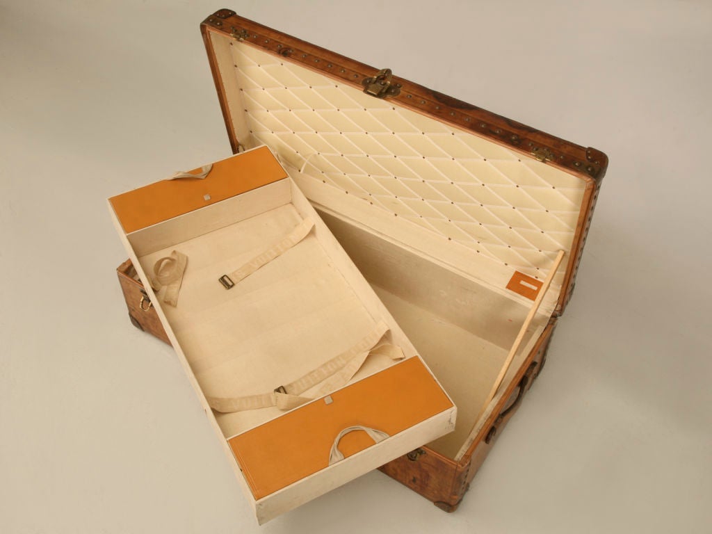 Original Vintage Louis Vuitton Vachetta Leather Trunk/Table 5