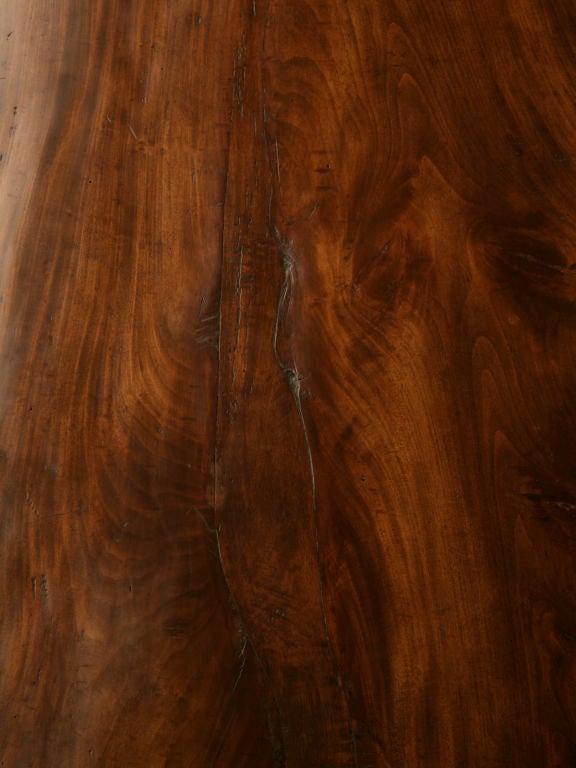 French Oak & Walnut Single Board Top Farm Table w/Live Edge