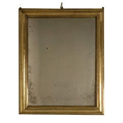 Antique c.1900 French Bistro Mirror w/ Brass Frame