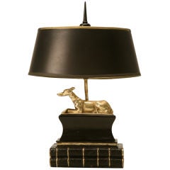 Vintage Chapman Desk Lamp w/Solid Brass Whippet Dog